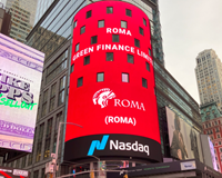 上市公司ROMA登陸納斯達(dá)克大屏